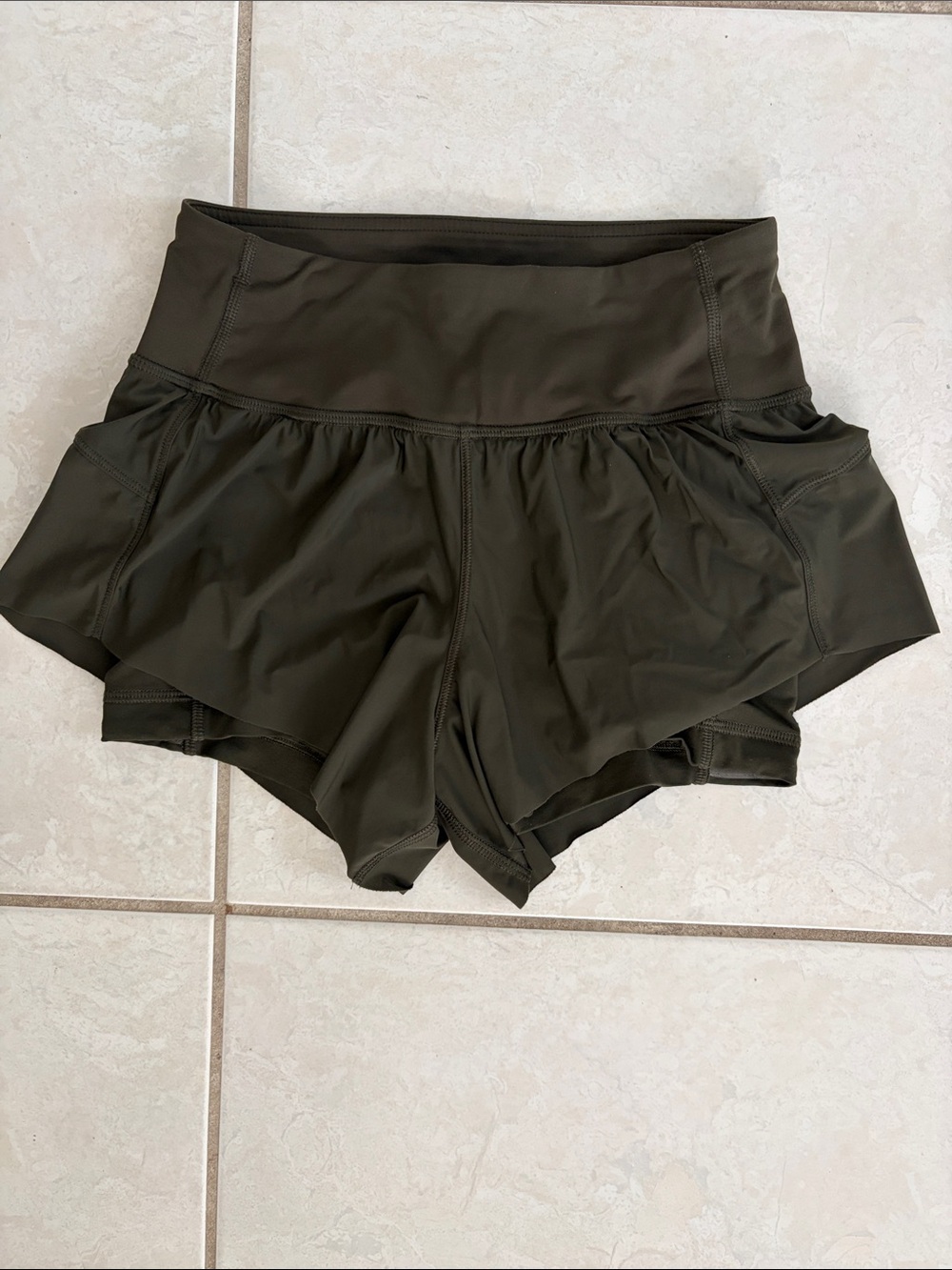 lululemon athletica Olive Green Active Skort Shorts